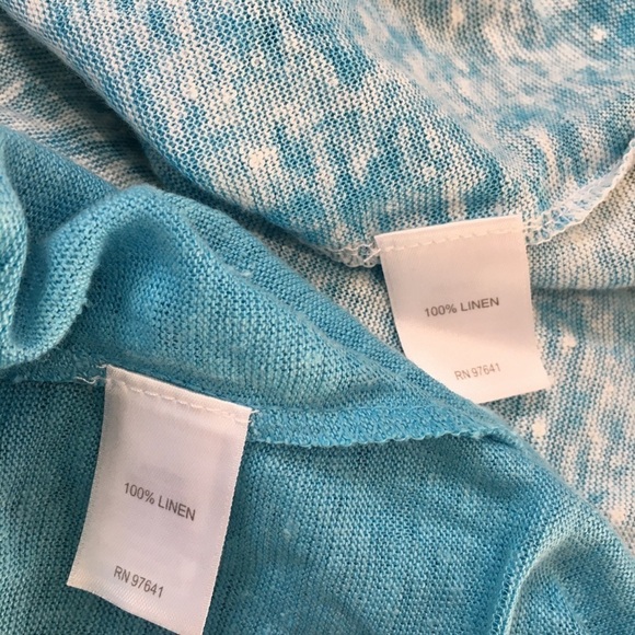 J. Jill Linen Blue Relaxed Portofino Knit tank & Open long sleeve Cardigan 2pcs - Picture 11 of 16